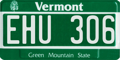 VT license plate EHU306