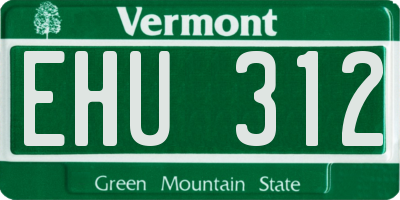 VT license plate EHU312