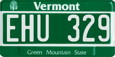 VT license plate EHU329