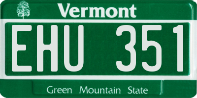 VT license plate EHU351
