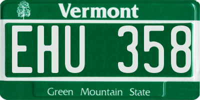 VT license plate EHU358