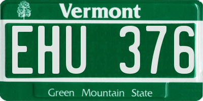 VT license plate EHU376