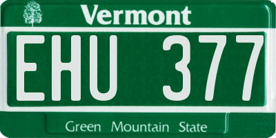 VT license plate EHU377