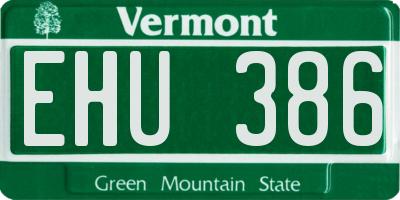 VT license plate EHU386