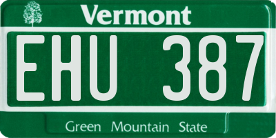 VT license plate EHU387