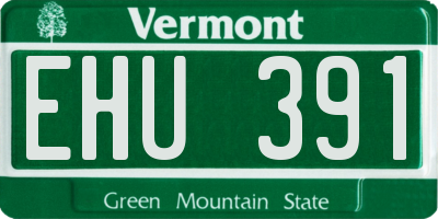 VT license plate EHU391