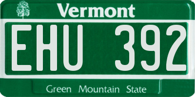 VT license plate EHU392