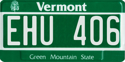 VT license plate EHU406