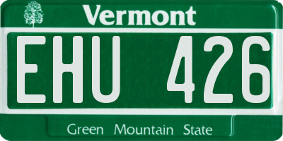 VT license plate EHU426