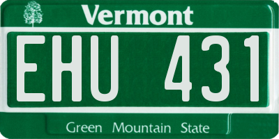 VT license plate EHU431