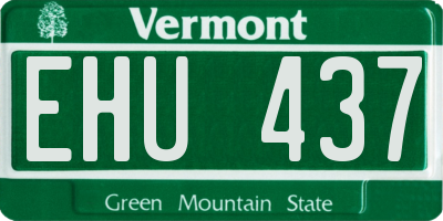 VT license plate EHU437
