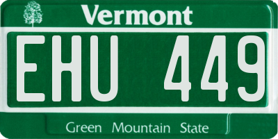 VT license plate EHU449