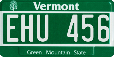 VT license plate EHU456