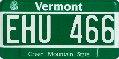VT license plate EHU466