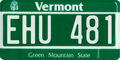 VT license plate EHU481