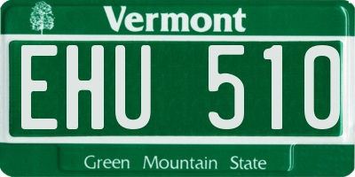 VT license plate EHU510