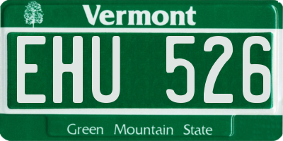 VT license plate EHU526