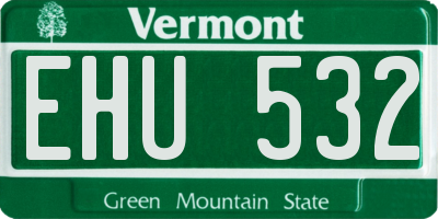 VT license plate EHU532