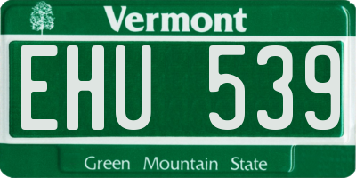 VT license plate EHU539