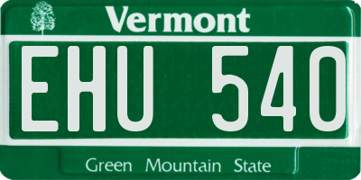 VT license plate EHU540
