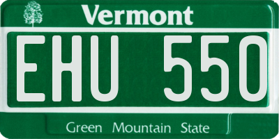 VT license plate EHU550