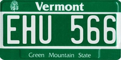 VT license plate EHU566