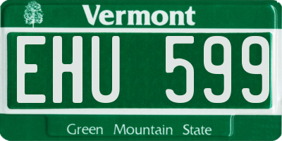 VT license plate EHU599