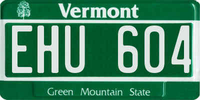 VT license plate EHU604