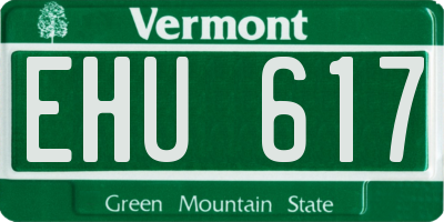 VT license plate EHU617