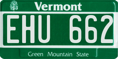 VT license plate EHU662