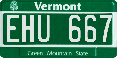 VT license plate EHU667