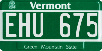 VT license plate EHU675