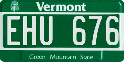 VT license plate EHU676