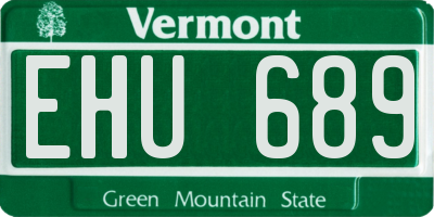 VT license plate EHU689
