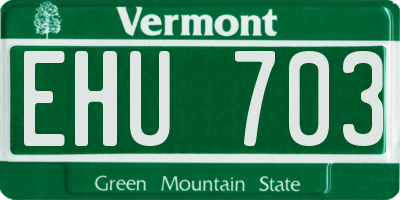 VT license plate EHU703
