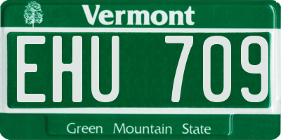 VT license plate EHU709