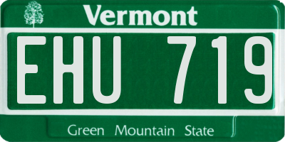 VT license plate EHU719