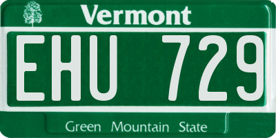 VT license plate EHU729