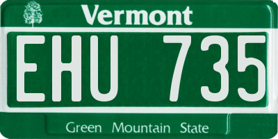 VT license plate EHU735