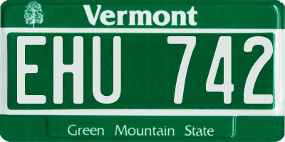 VT license plate EHU742
