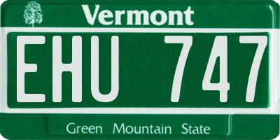 VT license plate EHU747