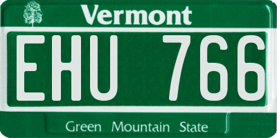 VT license plate EHU766