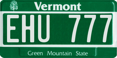 VT license plate EHU777