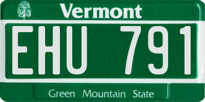 VT license plate EHU791