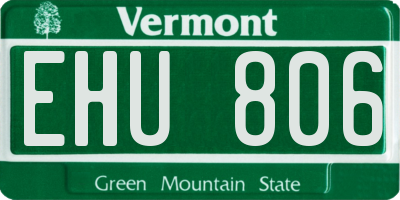 VT license plate EHU806
