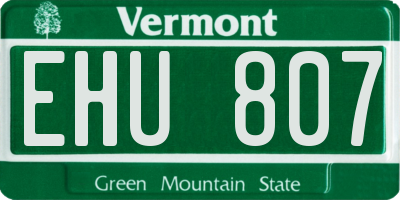 VT license plate EHU807
