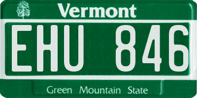 VT license plate EHU846