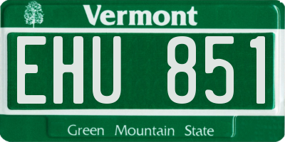 VT license plate EHU851