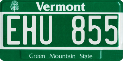 VT license plate EHU855