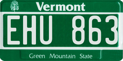 VT license plate EHU863